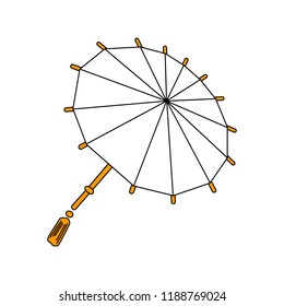 Vector illustration, Chinese umbrella illustration. Perfect for stickers, as a template for other illustrations.