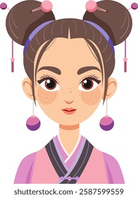 Vector illustration of a Chinese woman