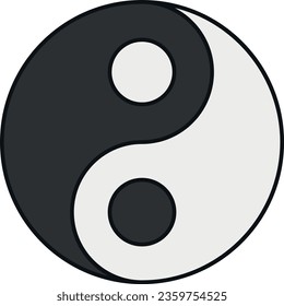 Vector illustration with Chinese yin and yang sign.
