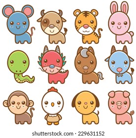 Vector illustration of Chinese Zodiac animal cartoon