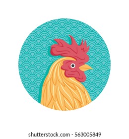 Vector illustration of chinese zodiac rooster, chinese new year 2017