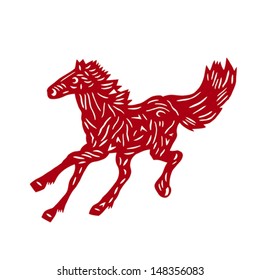 Vector illustration of Chinese zodiac signs: horse