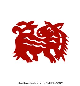 Vector illustration of Chinese zodiac signs: horse