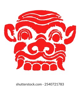 vector illustration of chinesse traditional barongsai head