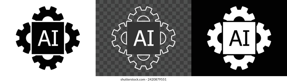 Vector illustration of chip ai concept icon. isolate and transparent background (png). trendy concept.