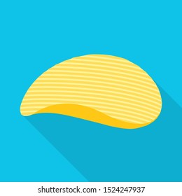 Vector illustration of chip and food logo. Graphic of chip and crunchy stock symbol for web.