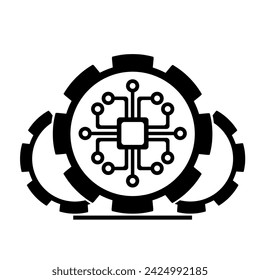 Vector illustration, chip icon, diagram. Flat design. Isolated on a white background.	