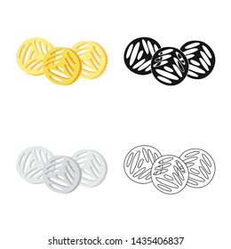 Vector illustration of chip and snack sign. Set of chip and bread stock symbol for web.