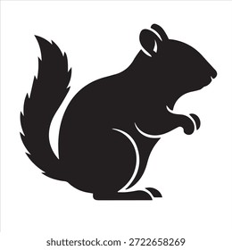 Ilustración vectorial de una silueta de ardilla