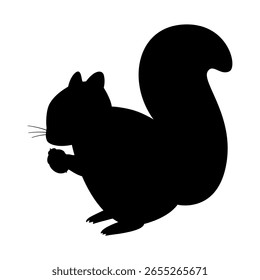 Vector illustration of a chipmunk silhouette isolated on white background.