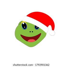 vector illustration of chirstmas animal in santa claus hat
