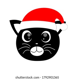 vector illustration of chirstmas animal in santa claus hat
