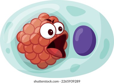 Vector illustration of a Chlamydia Pneumoniae bacteria in cartoon style isolated on white background