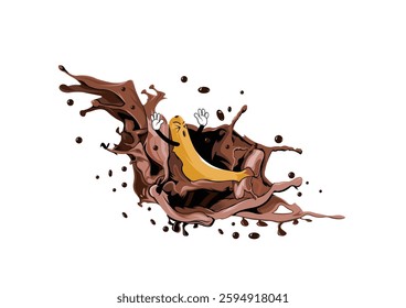 
Vector illustration of chocolate and banana are best friends who complement each other.