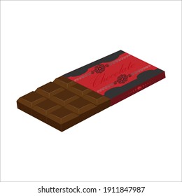 vector illustration of chocolate bar with beautiful packaging