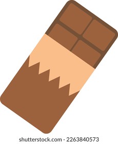 Vektorgrafik von Schokoladenriegel-Symbol. Dunkle Schokoladenviertel. Süßigkeiten und Süßigkeiten.