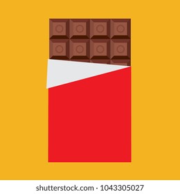 Vector illustration. Chocolate bar, isolated icon. 