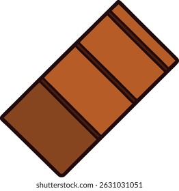 Ilustración vectorial De Una Barra De Chocolate Con Moderno Diseño gráfico De Estilo Plano