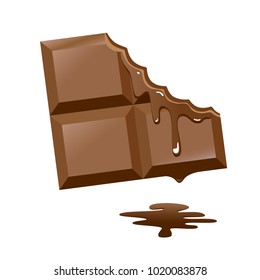 Vector illustration of a chocolate bar. Chocolate on a white background. It is intended for tags, labels, icons.