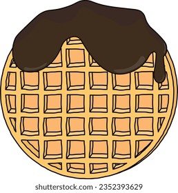 vector, illustration, chocolate, brown, cartoon, food, cake, icon, funny, cute, sign, art, waffles, biscuit, bread, fresh, dessert, background, bakery, isolated, tasty, delicious, sweet, snack