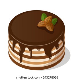 Vector illustration of chocolate cake. (eps10)