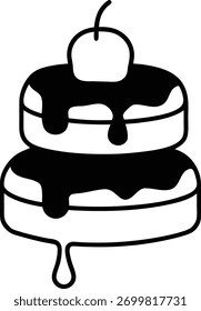 Ilustración vectorial de icono de pastel de chocolate