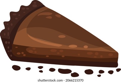 Vector illustration of chocolate cake slice