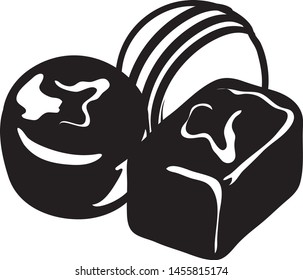 Vector illustration of Chocolate candy icon or symbol
