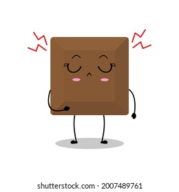 Vector illustration of chocolate character with various cute expression, upset, sad, sweet choco isolated on white background, simple minimal style, adorable for mascot collection, valentine, dessert