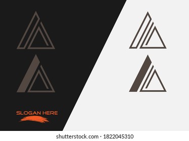 vector illustration of chocolate color lining alphabet letter A logo design