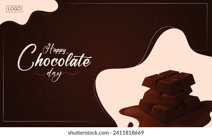 Ilustración vectorial Día del chocolate plantilla de publicación editable de San Valentín