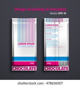 Vector illustration of chocolate. Design of packaging of chocolate.