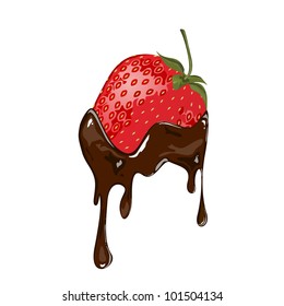 Vector illustration of a chocolate dipped strawberry