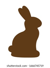 Vector Illustration Of Chocolate Easter Bunny Rabbit.