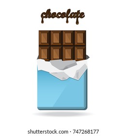 vector illustration of chocolate in the form of icons, chocolate bar