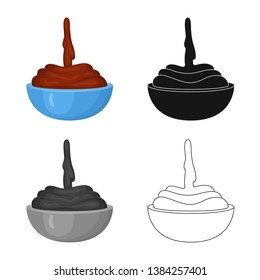 Vector illustration of chocolate and hot symbol. Set of chocolate and pod   vector icon for stock.