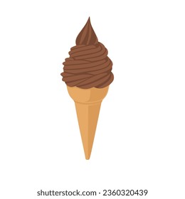 Vector illustration of chocolate ice cream isolated on white background