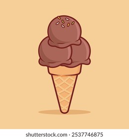 Vector illustration of chocolate ice cream 