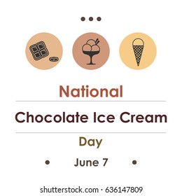 vector illustration for chocolate ice cream day in June