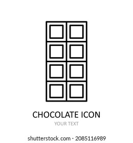 Vector illustration with chocolate icon. Outline drawning.