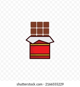 Vector illustration of chocolate icon sign and symbol. colored icons for website design .Simple design on transparent background (PNG).