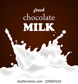 Vector Illustration of a Chocolate Milk Splash