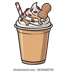 Ilustração vetorial do milkshake de chocolate ou sorvete