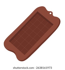 Vector illustration of a chocolate mold with rectangular cavities. Hand drawn baking object. Use for dessert packaging, kitchen visuals, product design, recipe books, branding or stickers