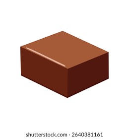 Vector illustration of a chocolate pastry on white background – delicious cartoon dessert clipart for International Chocolate Day, kids design, seasonal packaging, bakery decor and sweet food projects