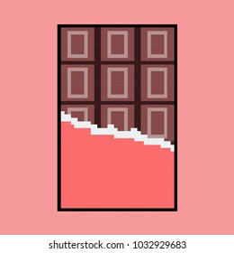 Vector illustration chocolate in pixel art