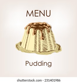 vector illustration of chocolate pudding dessert