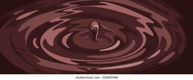 Vector illustration of a chocolate ripple with drop.