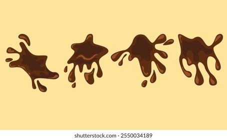 ilustração vetorial da coleção de salpicos de chocolate com um conceito de design elegante e simples