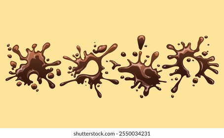 vector illustration of chocolate splash collection with an elegant and simple design concept